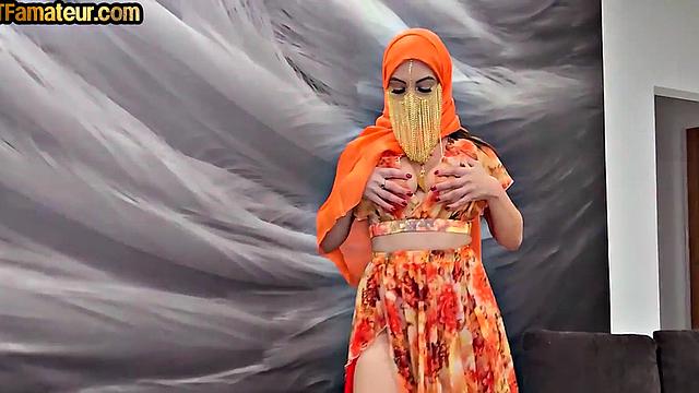Hijab babe rides BF after dancing