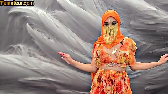 Hijab babe rides BF after dancing