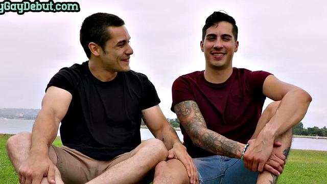 Inked debut stud fucked till cumswapping on casting