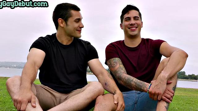 Inked debut stud fucked till cumswapping on casting