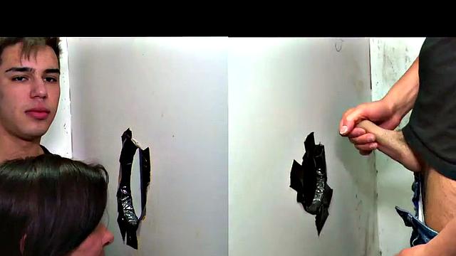 College sucked by twink gloryhole