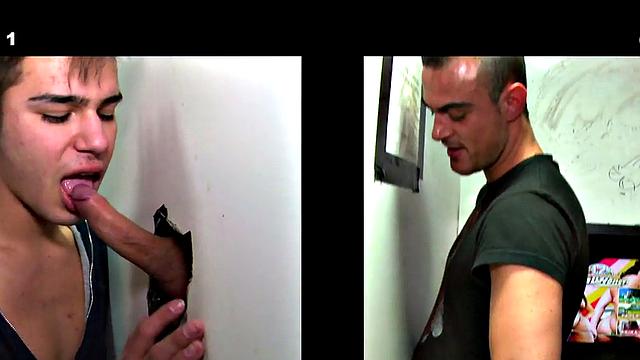 College sucked by twink gloryhole