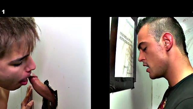 College sucked by twink gloryhole