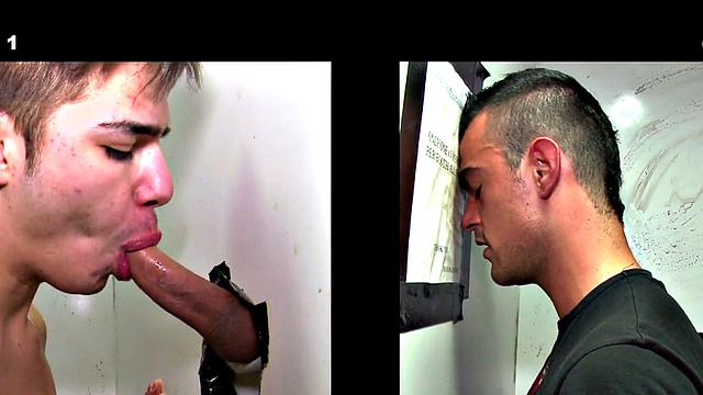 College sucked by twink gloryhole