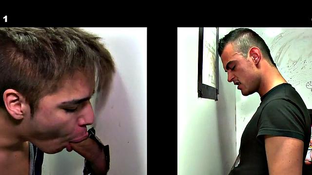 College sucked by twink gloryhole