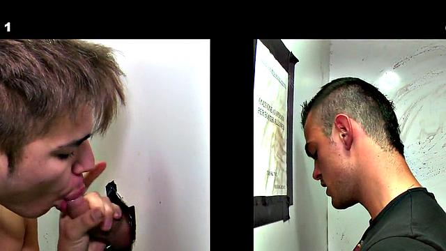 накачанный студент кайфует от сочного минета от озорного твинка в глори-холе