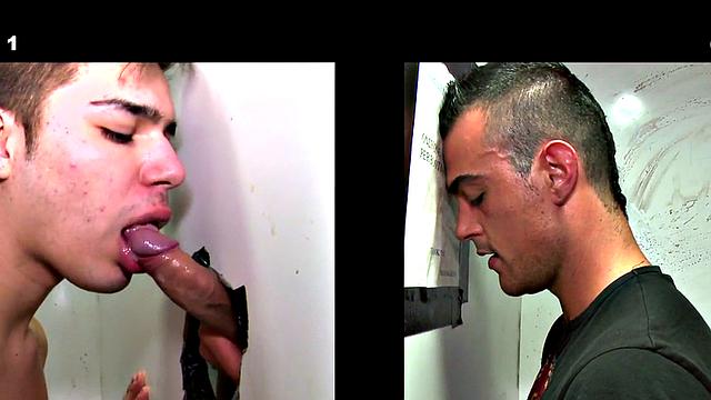 College sucked by twink gloryhole