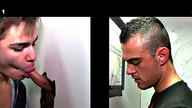College sucked by twink gloryhole