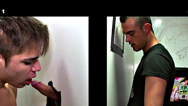 College sucked by twink gloryhole