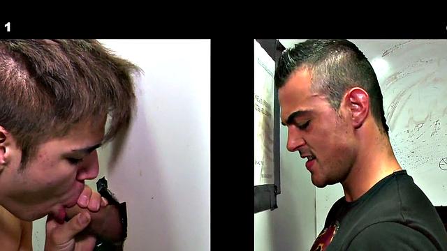 College sucked by twink gloryhole