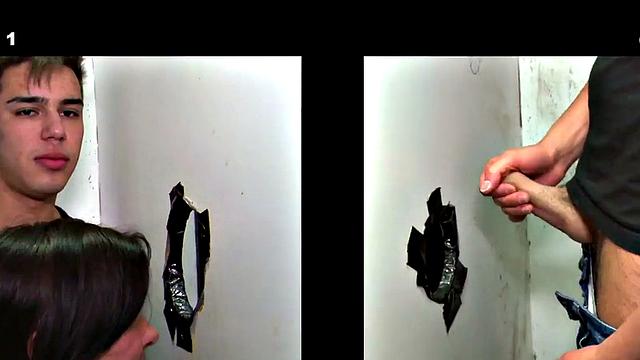 College sucked by twink gloryhole