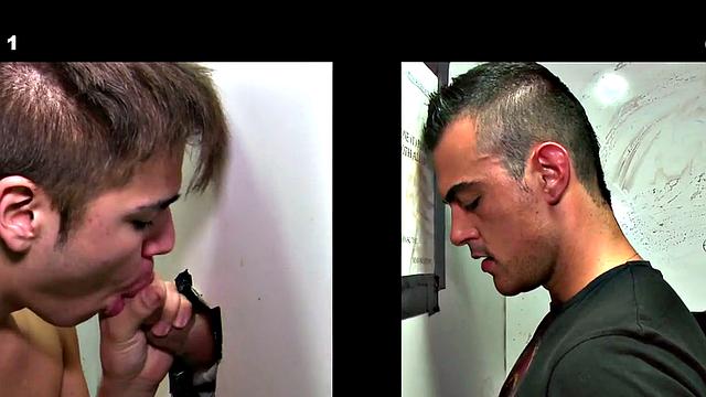 College sucked by twink gloryhole