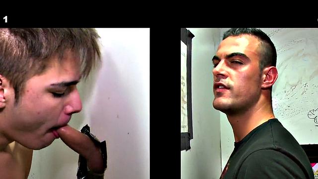 College sucked by twink gloryhole