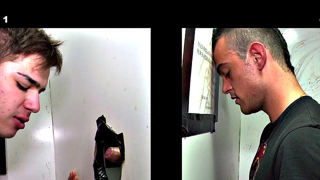 College sucked by twink gloryhole