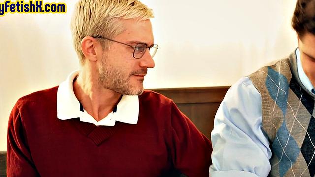 Big cock fisting gay bareback fucks bottom in church