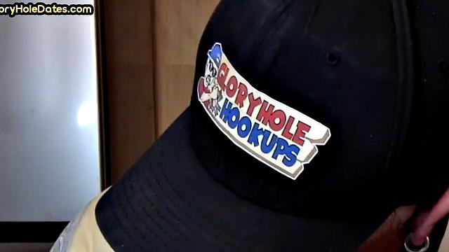 Gloryhole blowjob: Daddy sucks penis with his greedy mouth