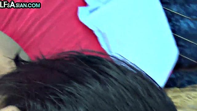 Asian skinny twink gets nailed by white top