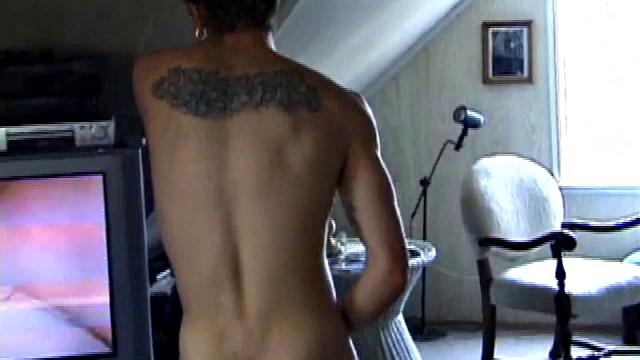 After getting naked in the bedroom, Shane delivers another hot stroke show. He lubes up his dick, works it stiff and jerks off until he squeezes out a warm cum load.