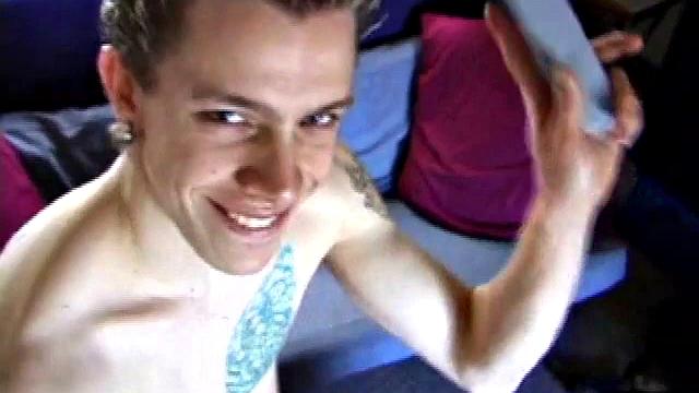 After getting naked in the bedroom, Shane delivers another hot stroke show. He lubes up his dick, works it stiff and jerks off until he squeezes out a warm cum load.