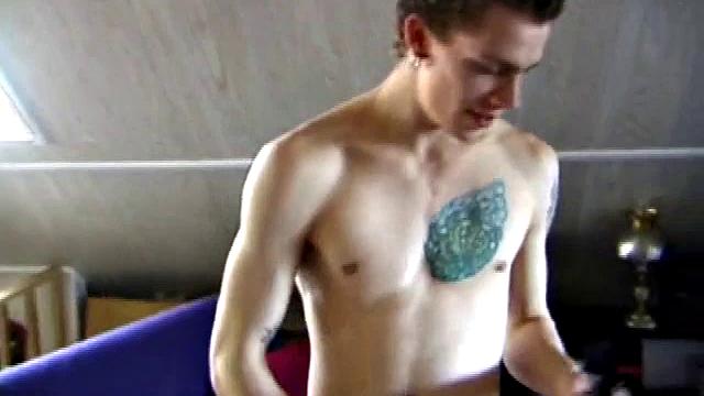 After getting naked in the bedroom, Shane delivers another hot stroke show. He lubes up his dick, works it stiff and jerks off until he squeezes out a warm cum load.