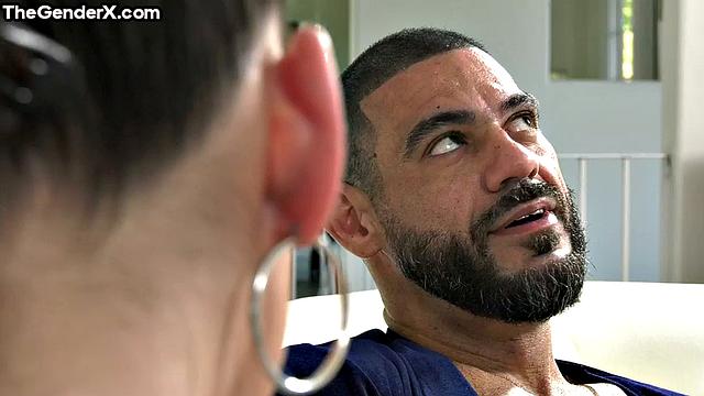 Horny trans doggystyled by lover