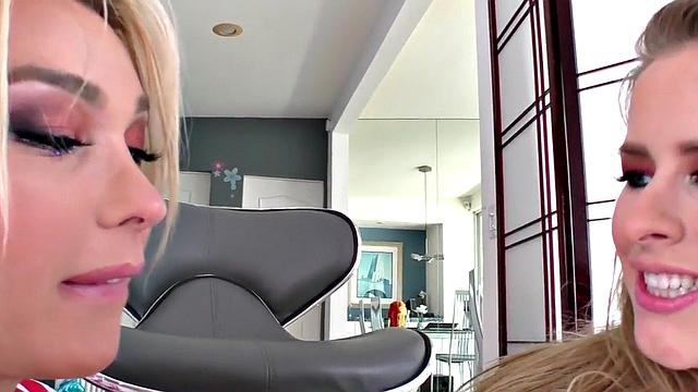 Busty trans beauty ridden before jerking and sucked