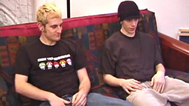 Torque and Shane are watching a movie and rubbing their bulges. Torque reaches over to feel Shane's package, before they strip off their shirts and tug down pants.