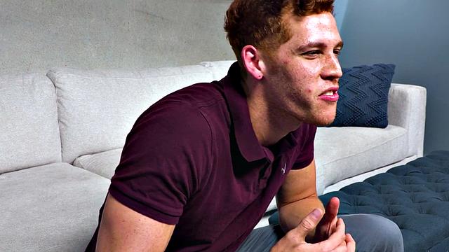 Solo ginger fingers ass and jerks after casting