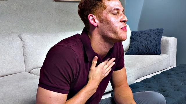 Solo ginger fingers ass and jerks after casting