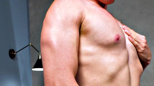 Solo ginger fingers ass and jerks after casting