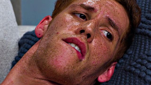 Solo ginger fingers ass and jerks after casting