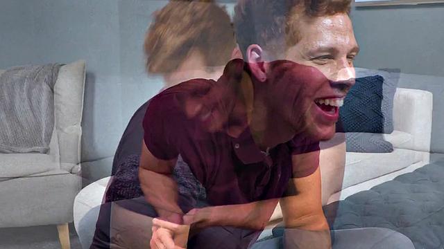 Solo ginger fingers ass and jerks after casting