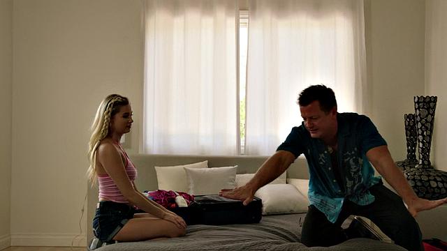 Massaged stepdaughter gets her pussy banged by stepdaddy