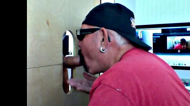 Hung Stud Gloryhole Deep Throat Action