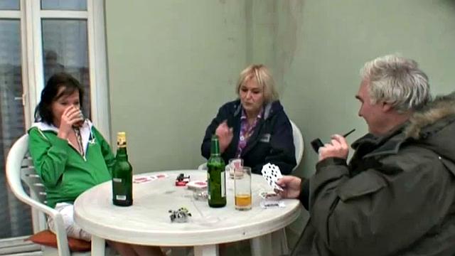 Kinky brunette teen takes grandpa's cock in her wet, young pussy and gets a cumshot