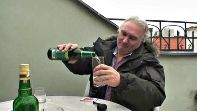 Kinky brunette teen takes grandpa's cock in her wet, young pussy and gets a cumshot