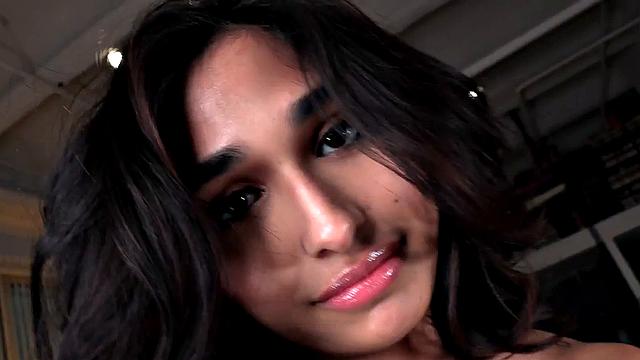 Hj loving babe stroking and rubbing on BF's cock