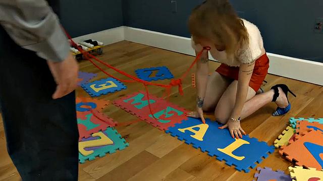 Mouth Skater chick dominated by dildo