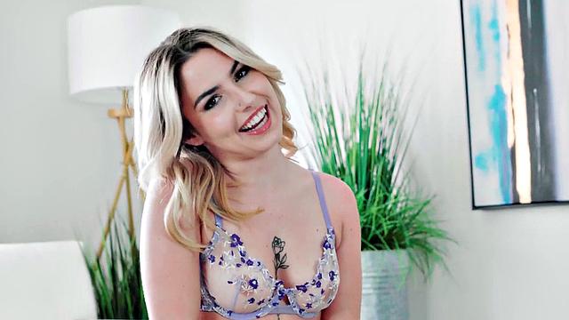 Blondie babe facefucked in POV