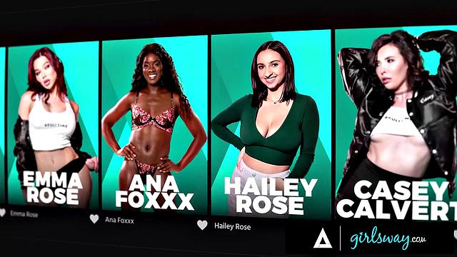 GIRLSWAY - Schoolgirls Ruby Moon And Selina Bentz Scissor During Detention! ALMOST CAUGHT!