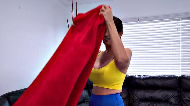 Horny client gets a wild ride from busty maid MILF in POV cowgirl action