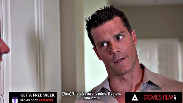 DEVILS FILM - Hot Black Babe Ana Foxxx Gets Served With Big Dick During Swingers Fuck