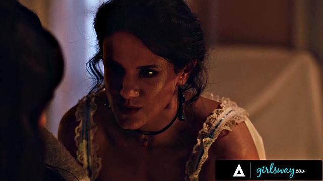 GIRLSWAY - Goth Girl Lana Smalls & BFF August Skye Are RAW FINGERED By Ghost MILF Penny Barber