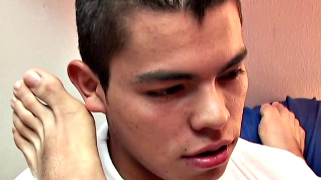 Sebastian has a foot fetish and he wants Latin twink Wilmer to experience his passion for feet. He pulls the boy's socks off and starts liking Wilmer's foot. Then Sebastian lets the boy try sucking his toes.