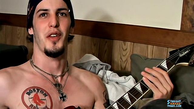 Rocker Axel strips down and gives his guitar hand a wild solo
