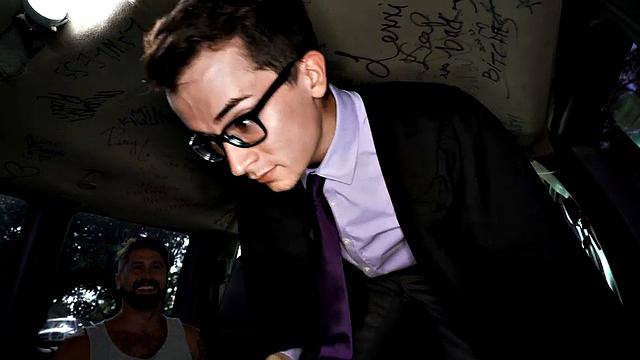 College twink fucked by gay in pickup van outdoors