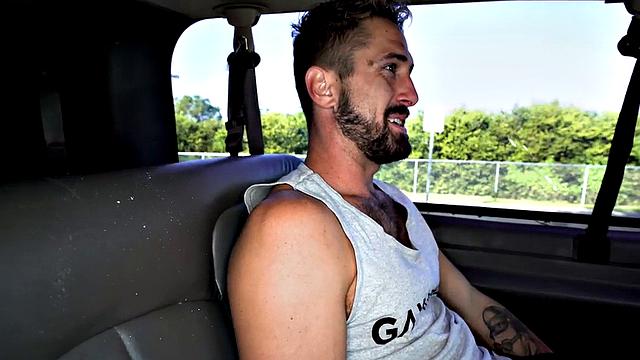 College twink fucked by gay in pickup van outdoors