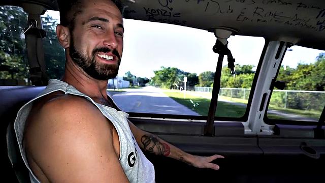 College twink fucked by gay in pickup van outdoors