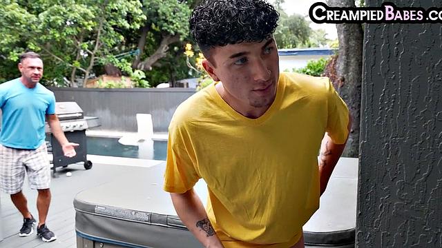 Big-titted babe smashed in threesome