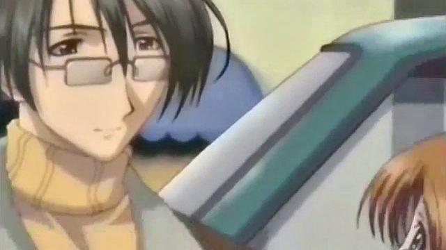 соблазнительная аниме-девушка страстно целует красавца в ванной